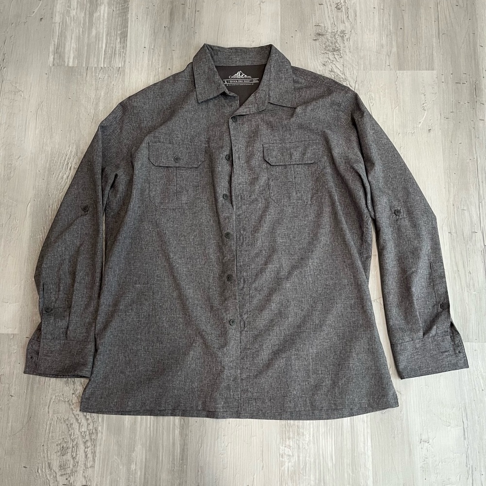 Mens button down casual dress shirt size large
